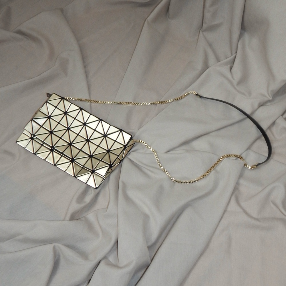 Bao Bao Issey Miyake • Lucent Prism Gold Mirror Chain Crossbody